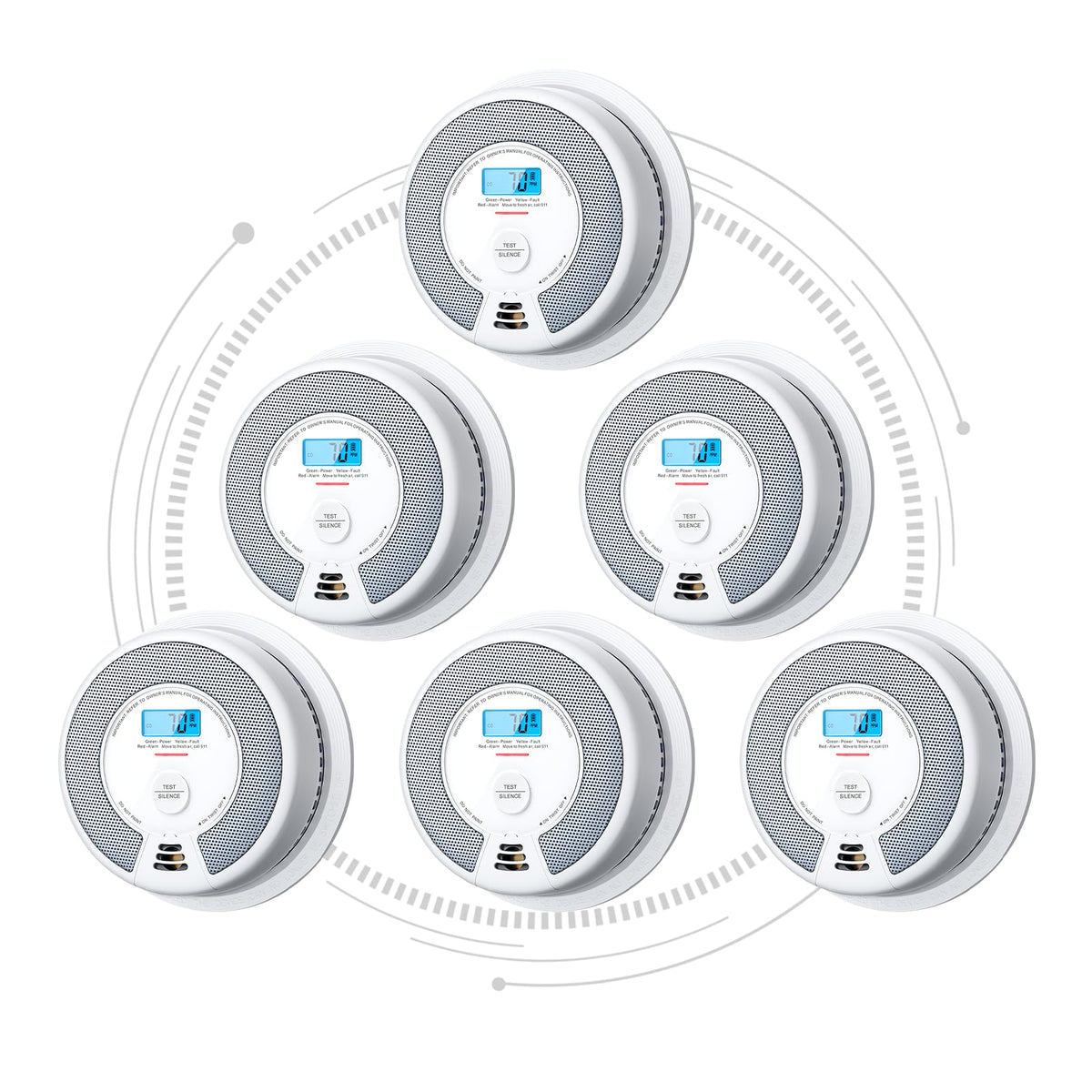 X-Sense Interconnected Smoke and CO Detector, SC07-W, 3-Pack