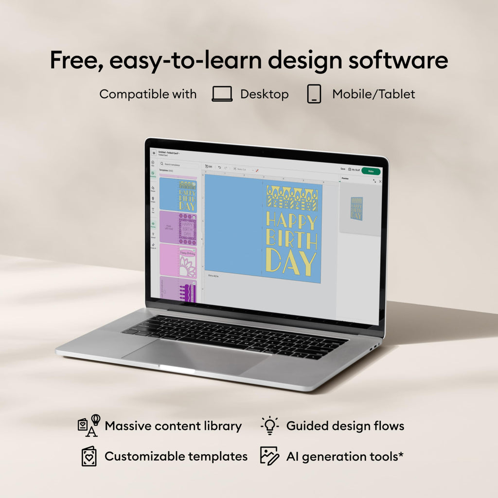 Cricut Explore® 5 Essential Bundle + Digital Content, Taupe