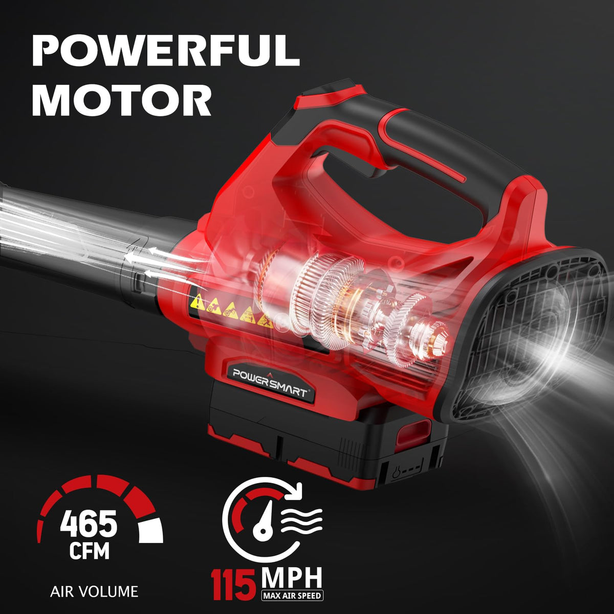 PowerSmart 40V 21" Cordless Lawn Mower + 465 CFM Leaf Blower, 3 Batteries