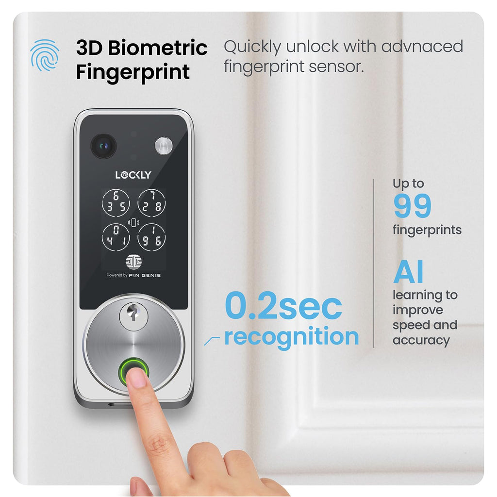 Lockly Vision Zeno Smart Lock with Video Doorbell Camera / Apple Home Key