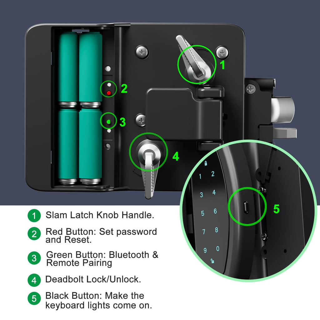 RV Door Lock Replacement, All-Metal Smart Keyless Entry Camper Door Lock
