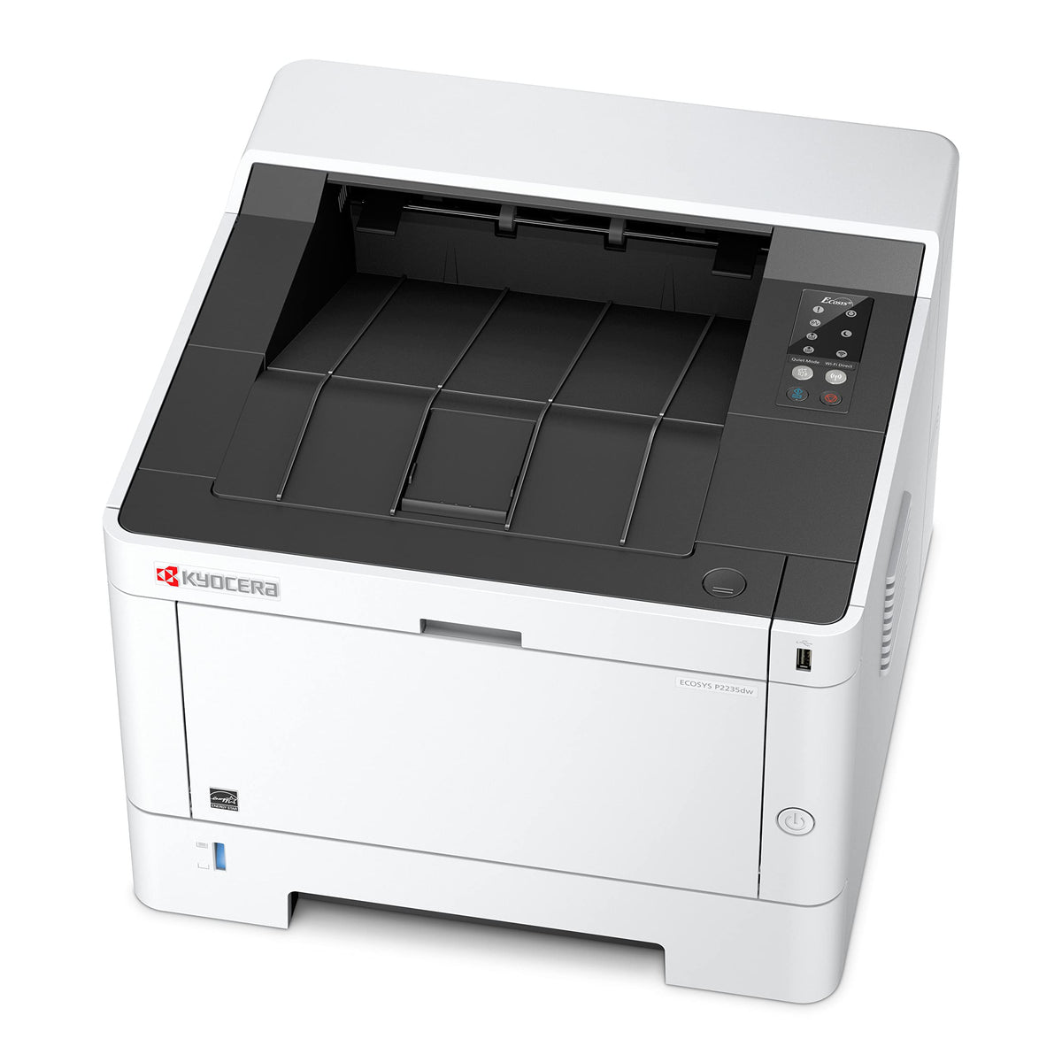 KYOCERA ECOSYS P2235dw Monochrome Laser Printer, 37ppm, Up To Fine 1200 dpi, Gigabit Ethernet, Wireless & Wi-Fi Direct, Mobile Print, Auto-Duplex, LED Control Panel, 256 mb, 250 sheet tray