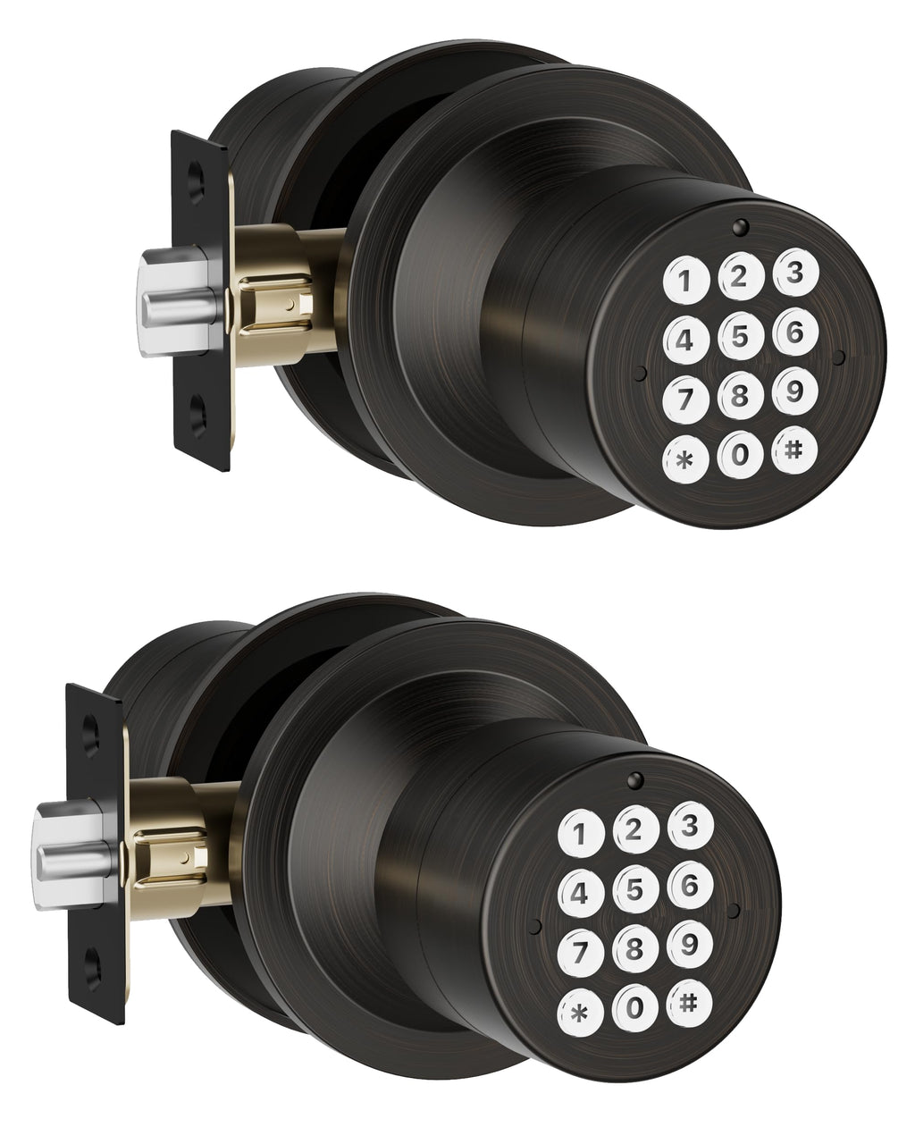 Keyless Entry Lock with Code Door Knob with Keypad Oil Rubbed Bronze 4Pack