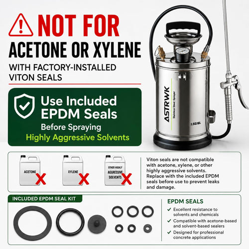 2 Gallon Pump Sprayer, Heavy Duty Stainless Steel Sprayer with 20" All-Steel Wand & 4FT Hose for Lawn, Garden, Pest Control & Form Oil Applications, Includes Viton & EPDM Seals, Gloves