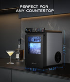 ecozy Smart Nugget Ice Maker Countertop, First Full-Color Smart Panel Ice Machine with APP Control, Double-Layer Insulation, 44 lbs/24H Soft Pellet Chewable Ice, Pull-Out Water Tank, Self-Cleaning