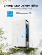 Midea 50 Pint Dehumidifier for Basement, 4,500 Sq. Ft, Energy star