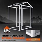 Quictent 6x4FT Resin Storage Shed with Floor, Plastic Shed(Base 5.6X3.7FT)