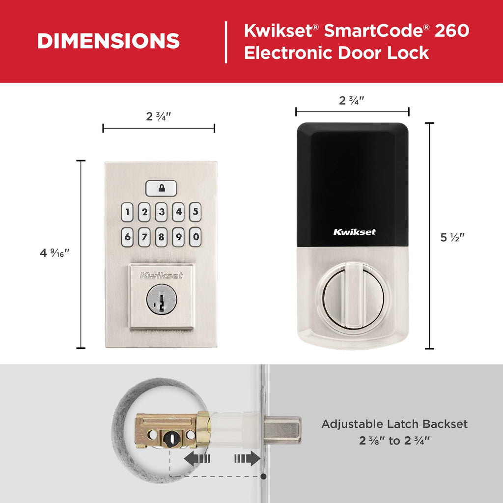 Kwikset SmartCode 260 Keyless Entry Electronic Keypad Deadbolt Door Lock