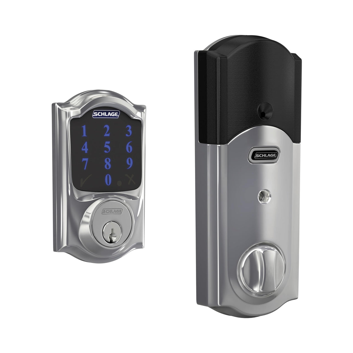 Schlage Connect Smart Deadbolt Lock with Camelot Trim, Aged Bronze