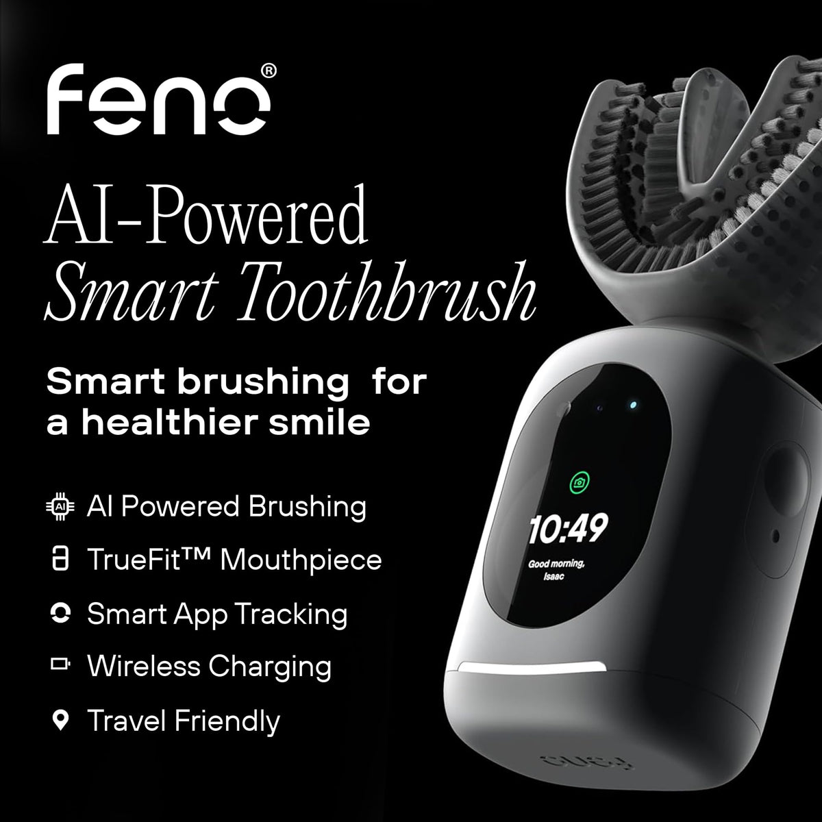 Feno Smartbrush Electric Toothbrush for Adults, Oscillating, Rechargeable