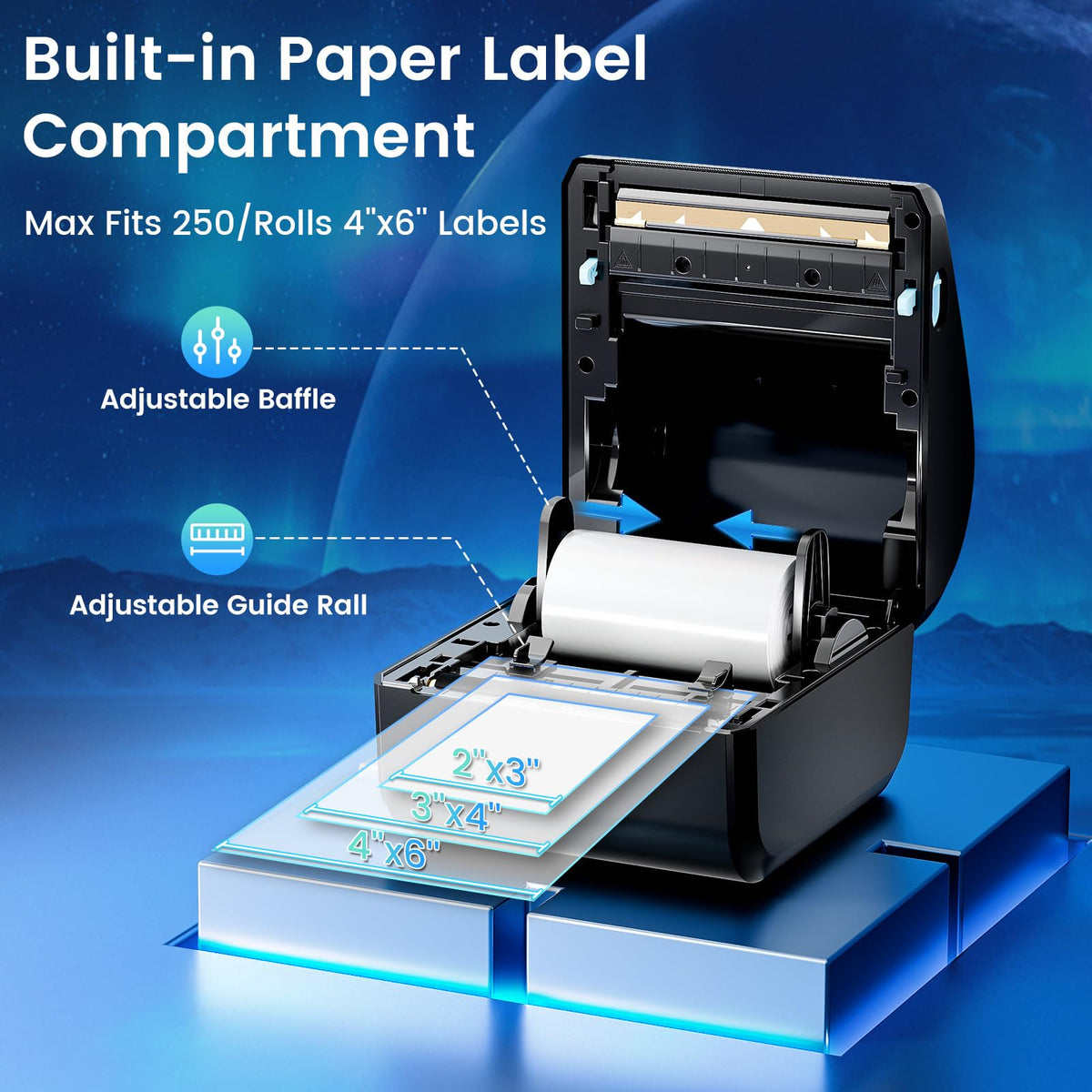 Bluetooth Shipping Label Printer with 750 Pcs Labels