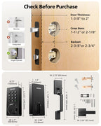 Philips Wi-Fi Smart Front Door Lock Set, Keyless Entry Door Lock with Handle, App Remote Control, Electronic Keypad Deadbolt, Auto Lock, Supports Alexa & Google, Anti-Peeping Password, Easy Install