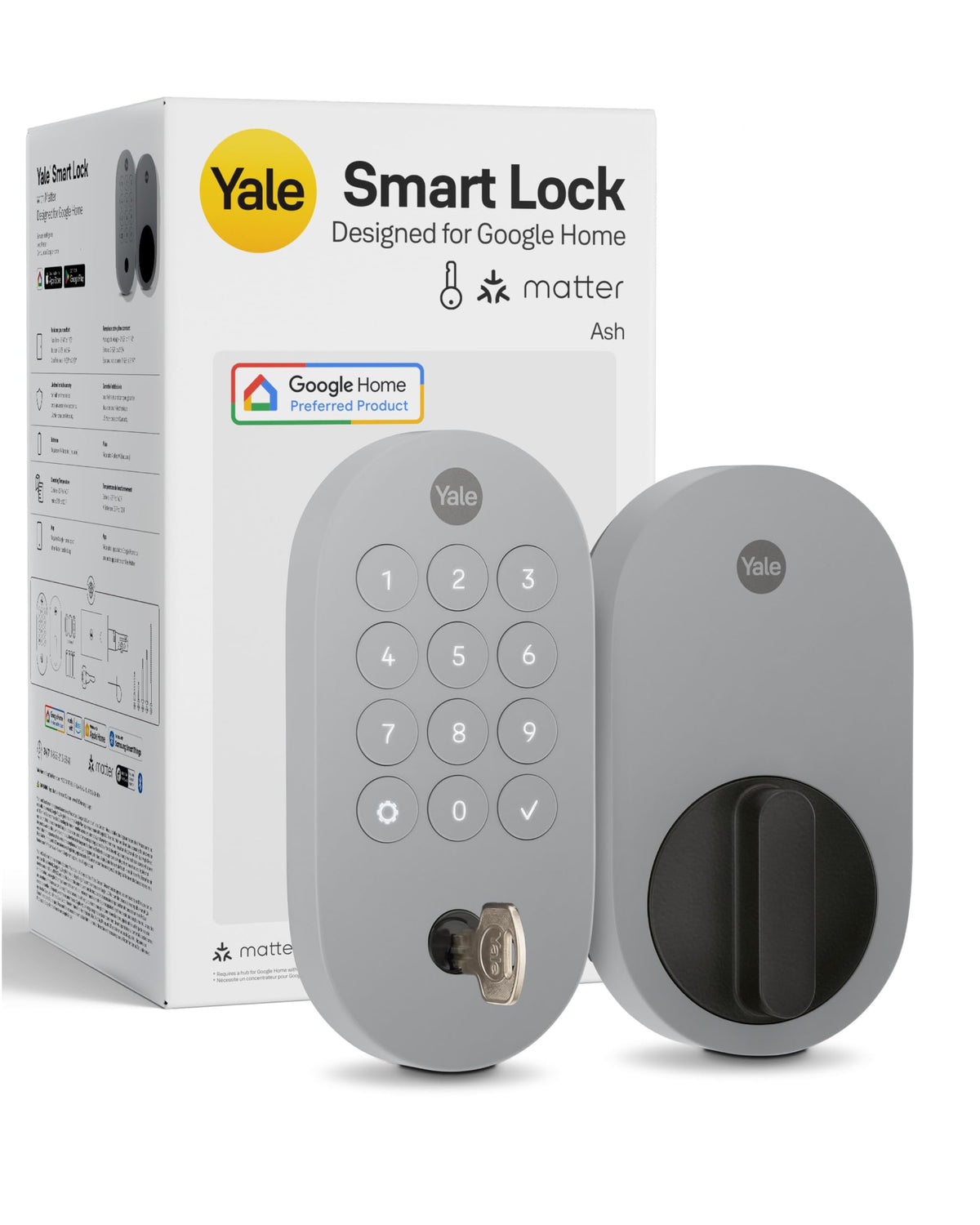 Yale Smart Lock Deadbolt with Google Matter, Keyless Entry, Matte Black
