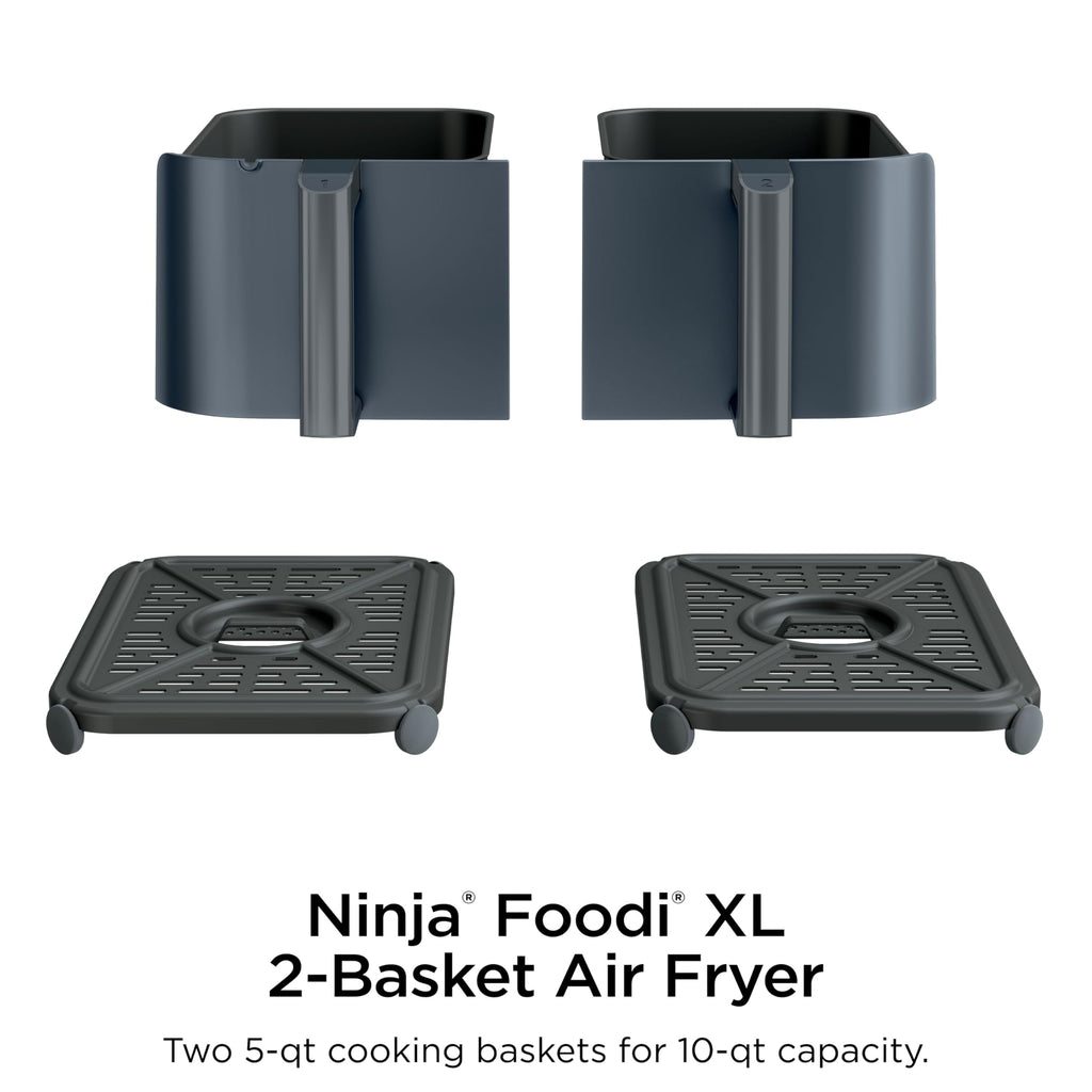 Ninja Foodi Air Fryer, 10 Qt DualZone Smart XL, 6-in-1, Grey, DZ550GY