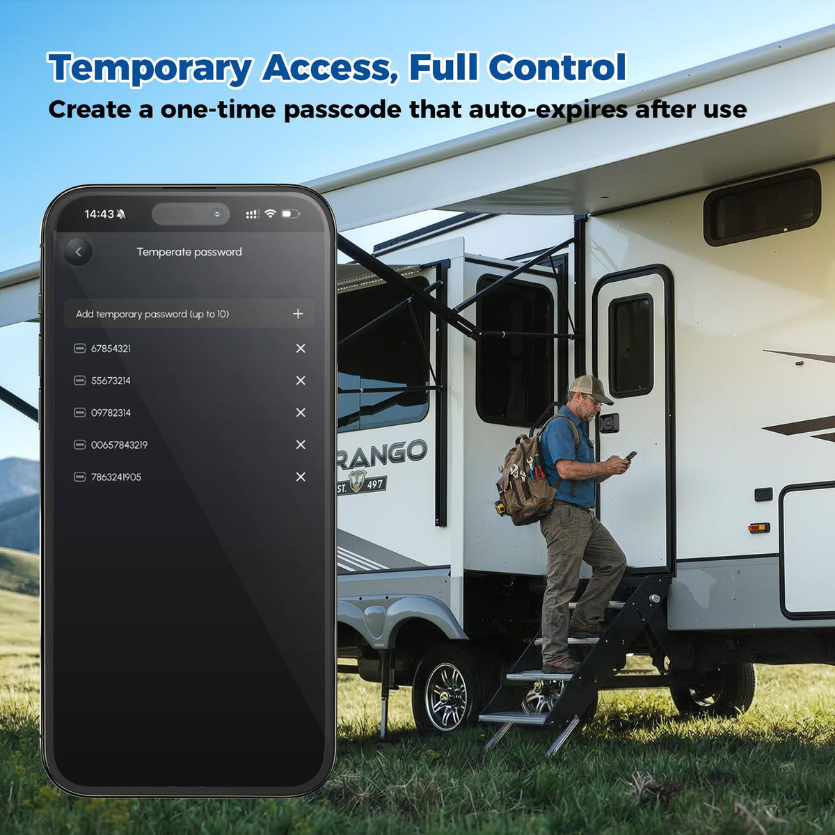 ONNAIS Smart RV Door Lock - Full Metal App Control Keyless Entry