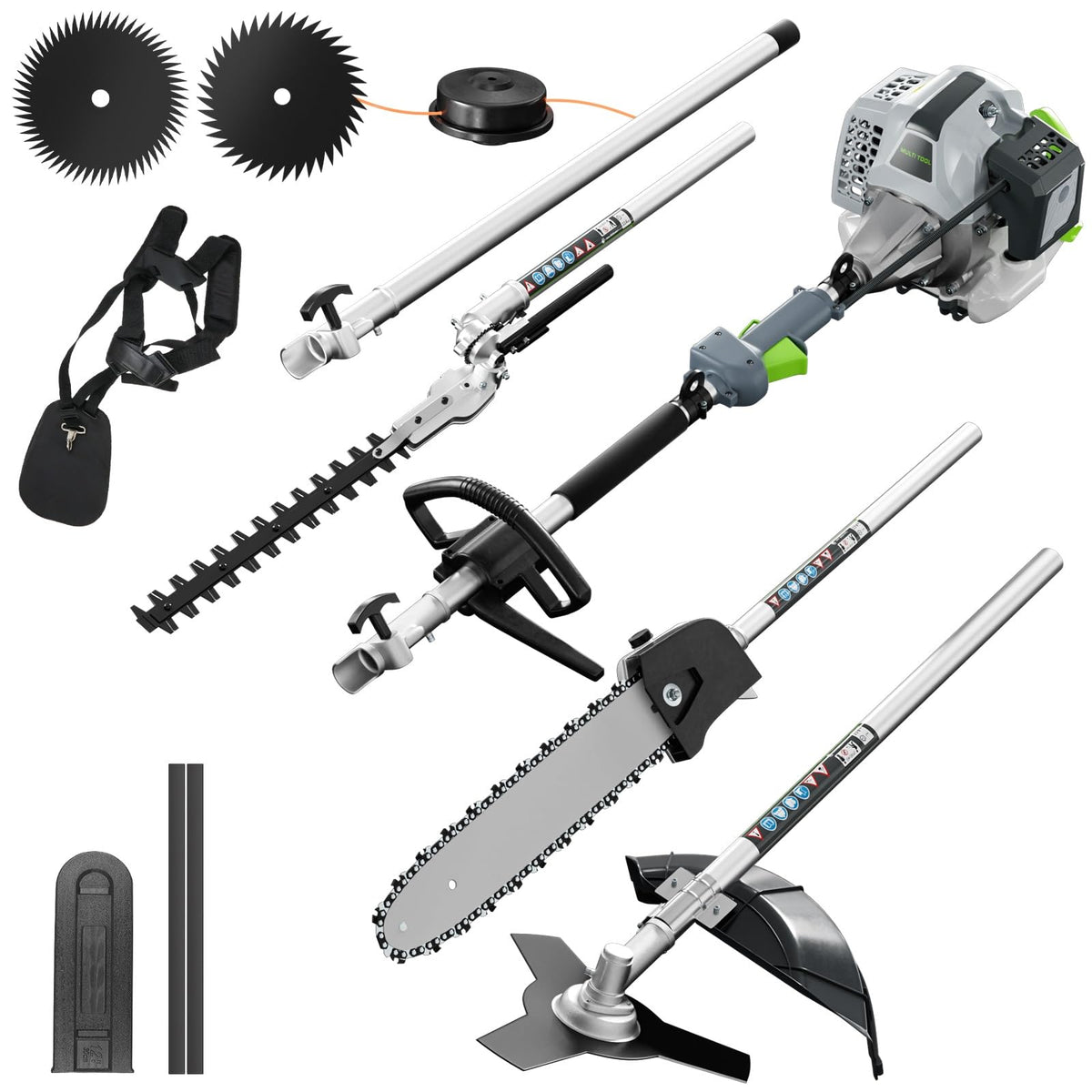 52CC 6-in-1 Weed Wacker Gas Powered Backpack Weed Eater