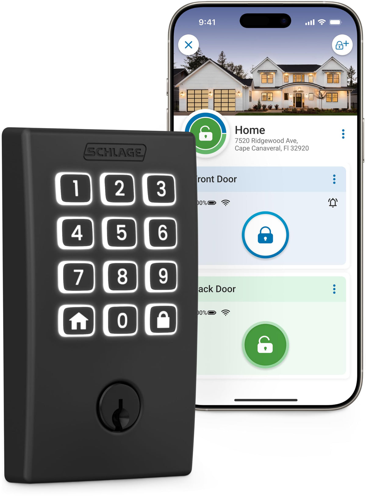 Schlage Arrive Smart WiFi Deadbolt Lock with Camelot Trim, Matte Black
