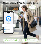 Smart Lock Keypad Door Lock with Handle, WiFi Keyless Entry Door Lock with Handle,Door Keypad Locks with Alexa & Google Assistant,Voice Control & APP Remote Control,Fingerprint,PIN Code,Mechanical Key