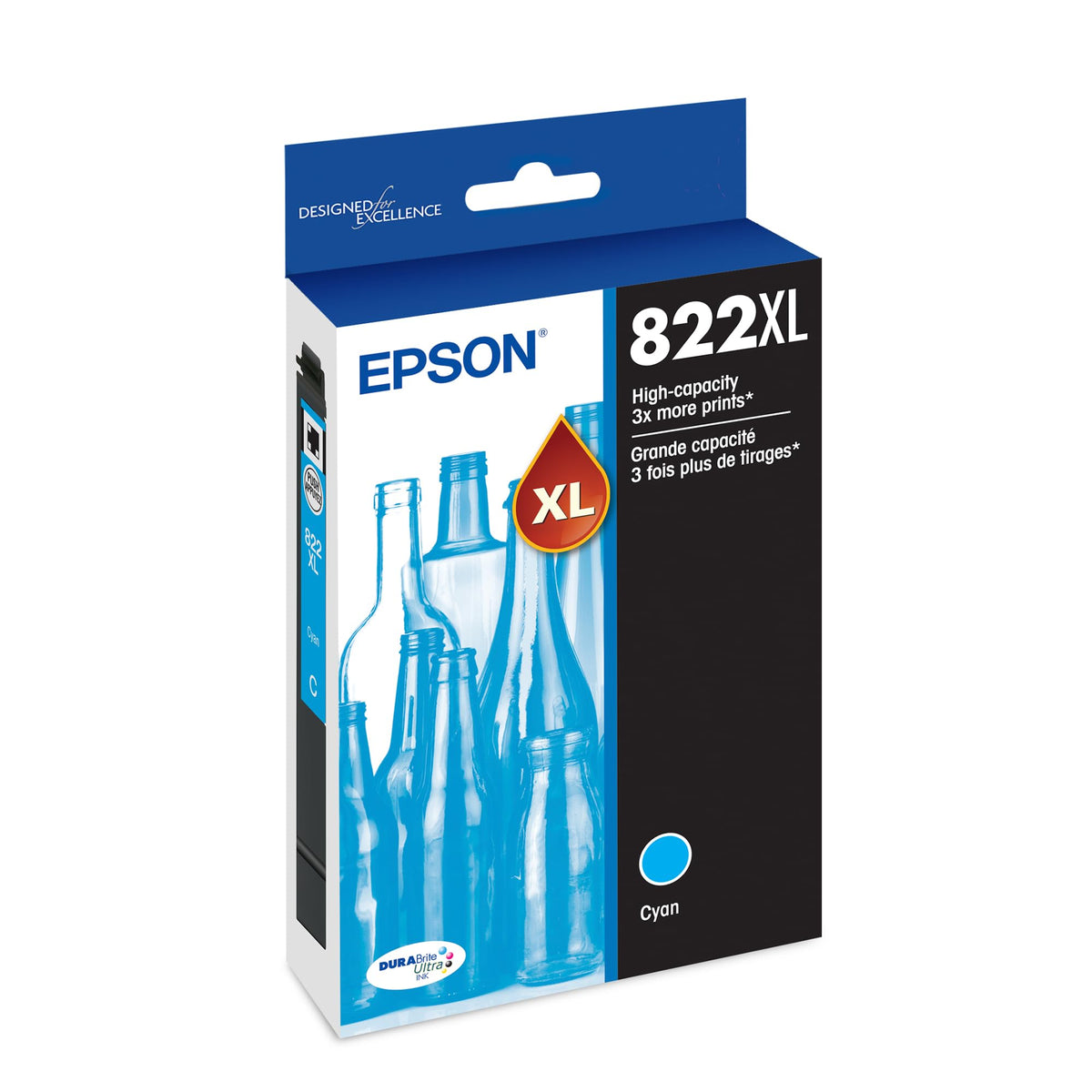 Epson 822XL Genuine High Capacity Pigment Ink Cartridge 4-Pack T822XL-XCS