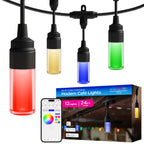 Enbrighten Modern Outdoor String Lights, 48ft, 24 Bulbs