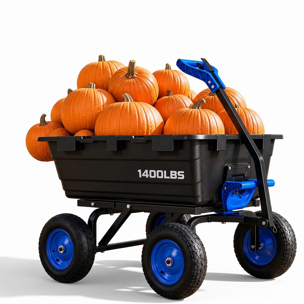 Autodaya 1400lbs Garden Dump Cart, Heavy Duty Wheelbarrow Wagon with Hitch
