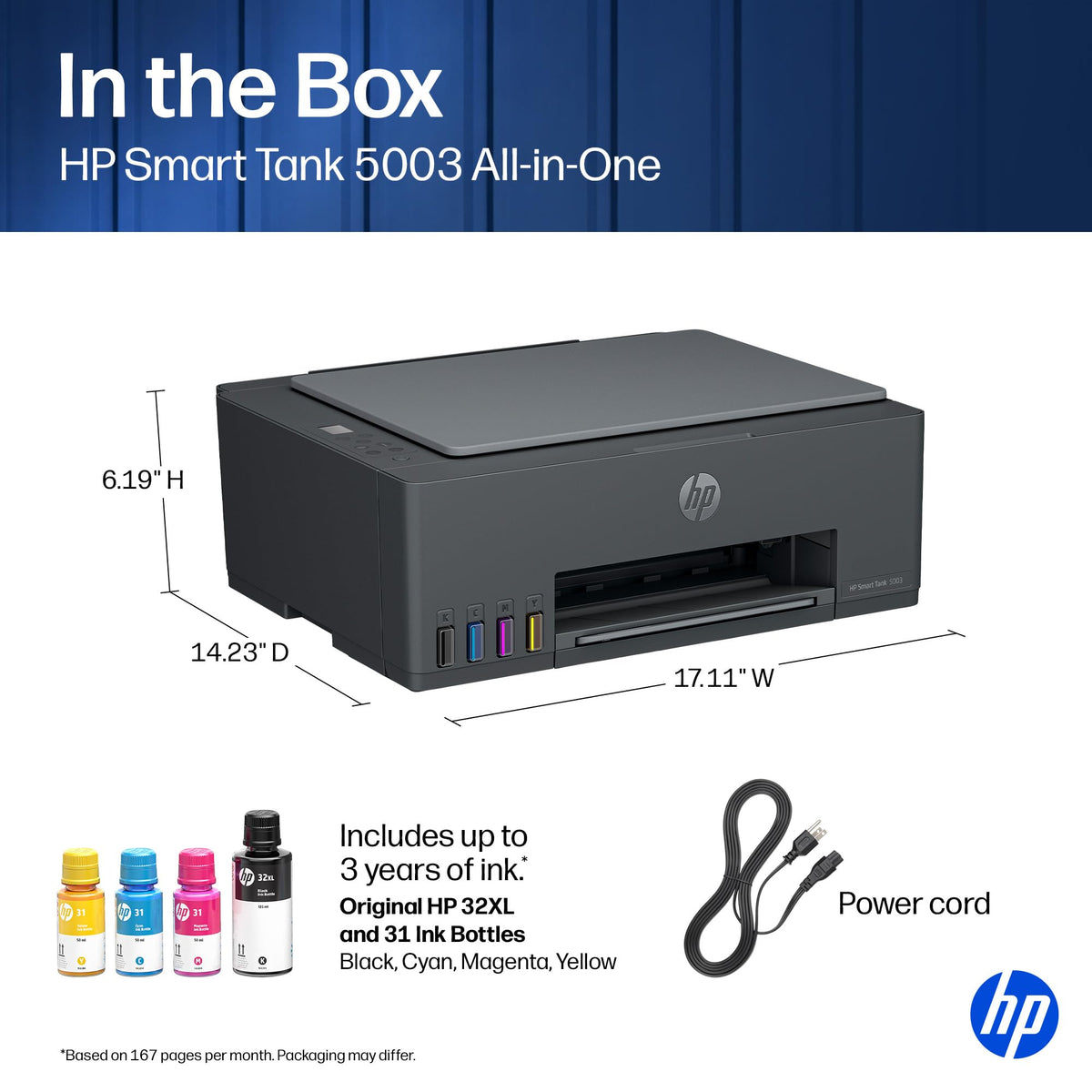 HP Smart Tank 5003 Ink Tank Printer | 3 Years of Ink Included | All-in-One