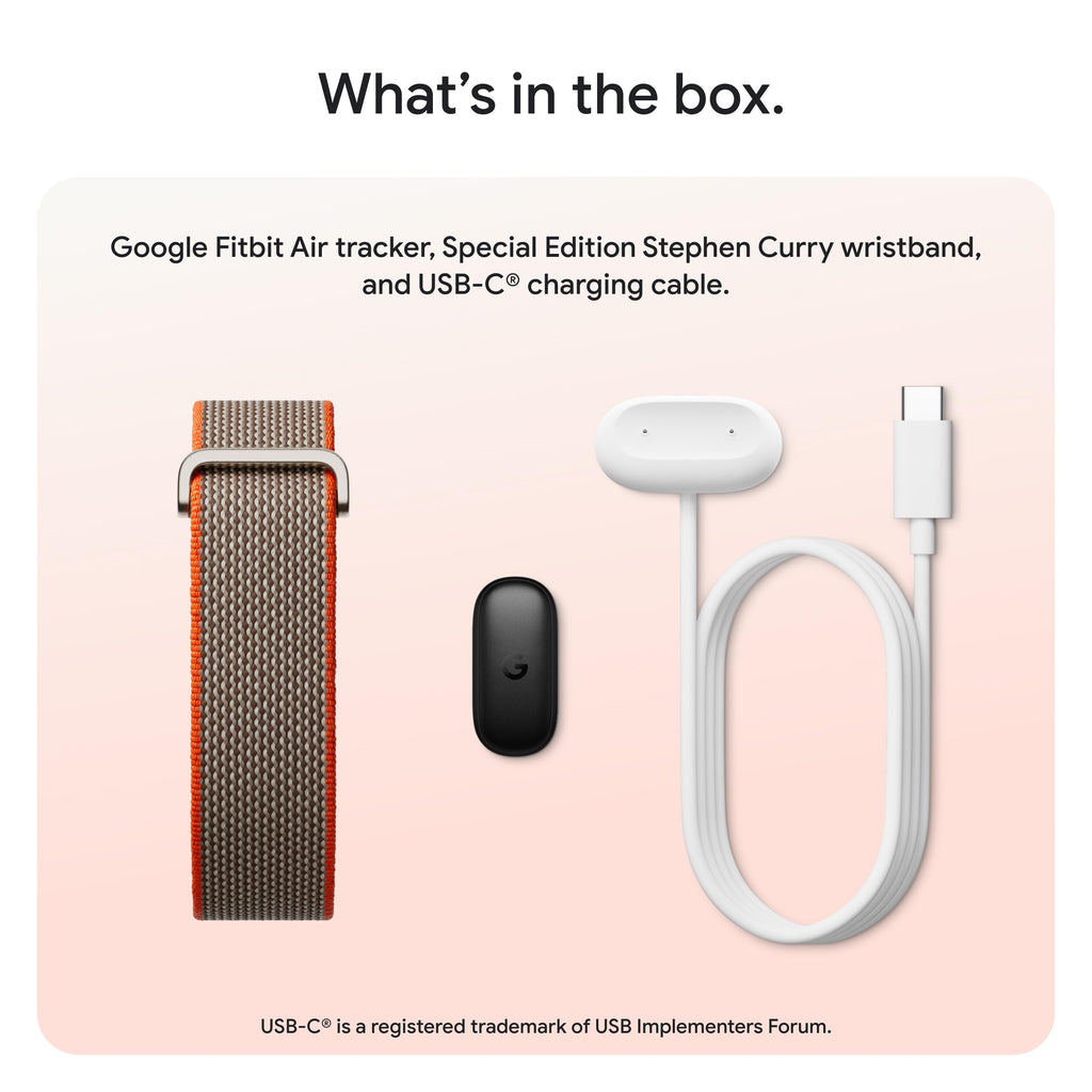 Google Fitbit Air Special Edition Stephen Curry - Screenless Tracker - Rye
