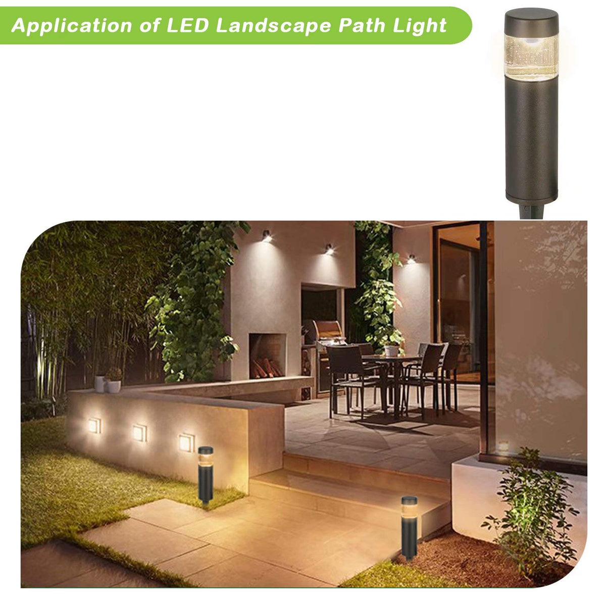 hykolity Low Voltage Landscape Lights, LED Outdoor Bollard Pathway Lights
