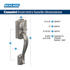 SCHLAGE Camelot Entry Handleset, Right Hand Accent Lever, Matte Black