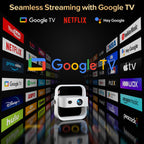 Projector Built-in Google TV/APPs 4K AI Auto Focus, Voice Control