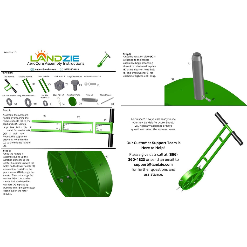 Rolling Lawn Aerator, Manual Core Plug Aerator