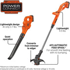 BLACK+DECKER 20V MAX Weed Eater, Edger and Sweeper Combo, Includes 2 Batteries and Charger, Cordless Electric Weed Wacker and 130 Mph Hard Surface Leaf Blower, 10 in. (LCC222)