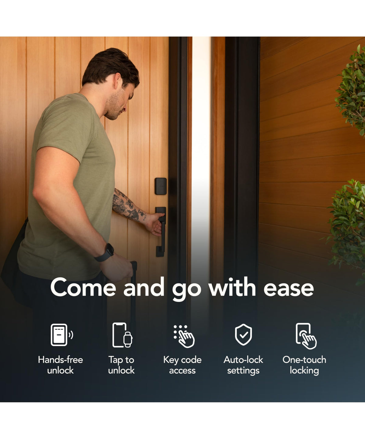 Schlage Sense Pro UWB Smart Deadbolt Lock, Hands-Free Unlock, Matte Black