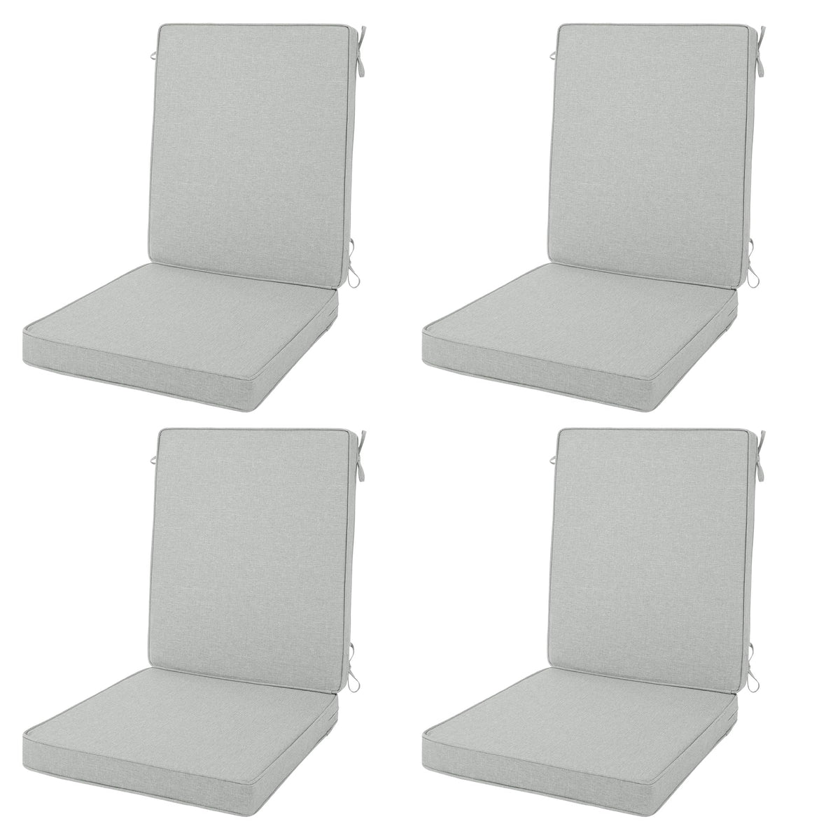 Outdoor Chair Cushions 20x20 Inch, Set of 4, Dark Grey