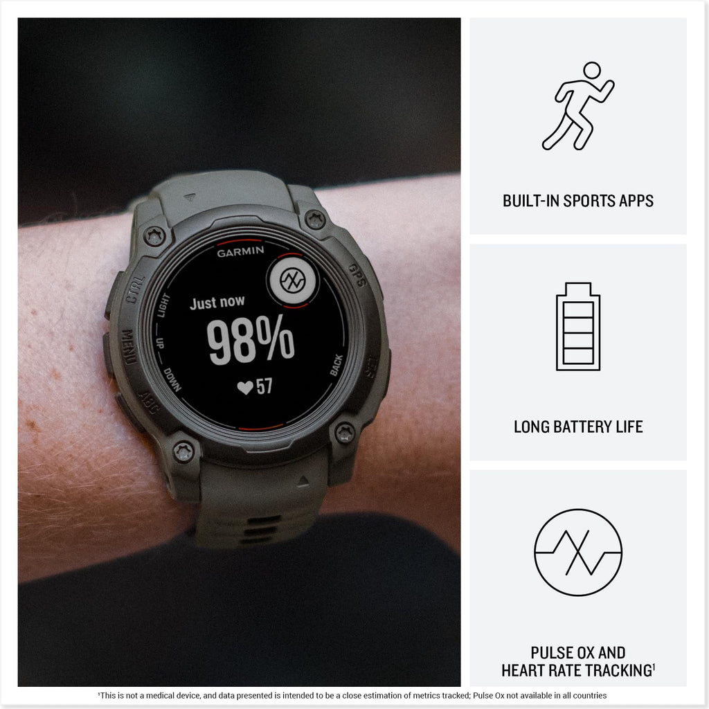 Garmin Instinct® E, Rugged GPS Smartwatch, 45mm, Charcoal