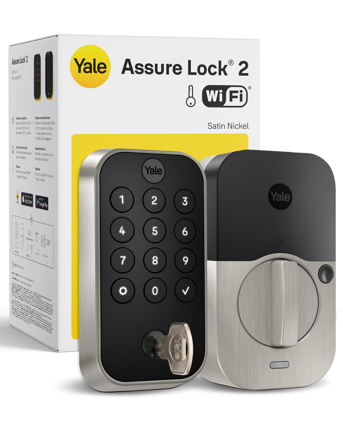 Yale WiFi Smart Lock Deadbolt with Keypad, Keyless Entry, Satin Nickel