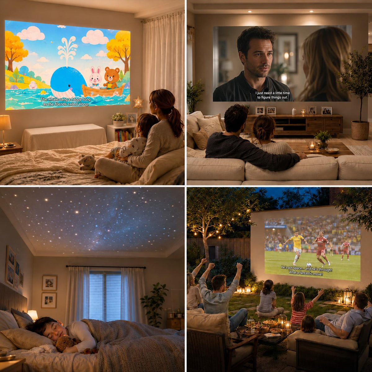 【Native 1080P & Netflix Ready 】Smart Projector with WiFi and Bluetooth