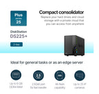Synology DS225+ Private Cloud Media Server - Stream, Back Up Photos & Share Files, Intel CPU for Hardware Transcoding (2-Bay Diskless NAS)