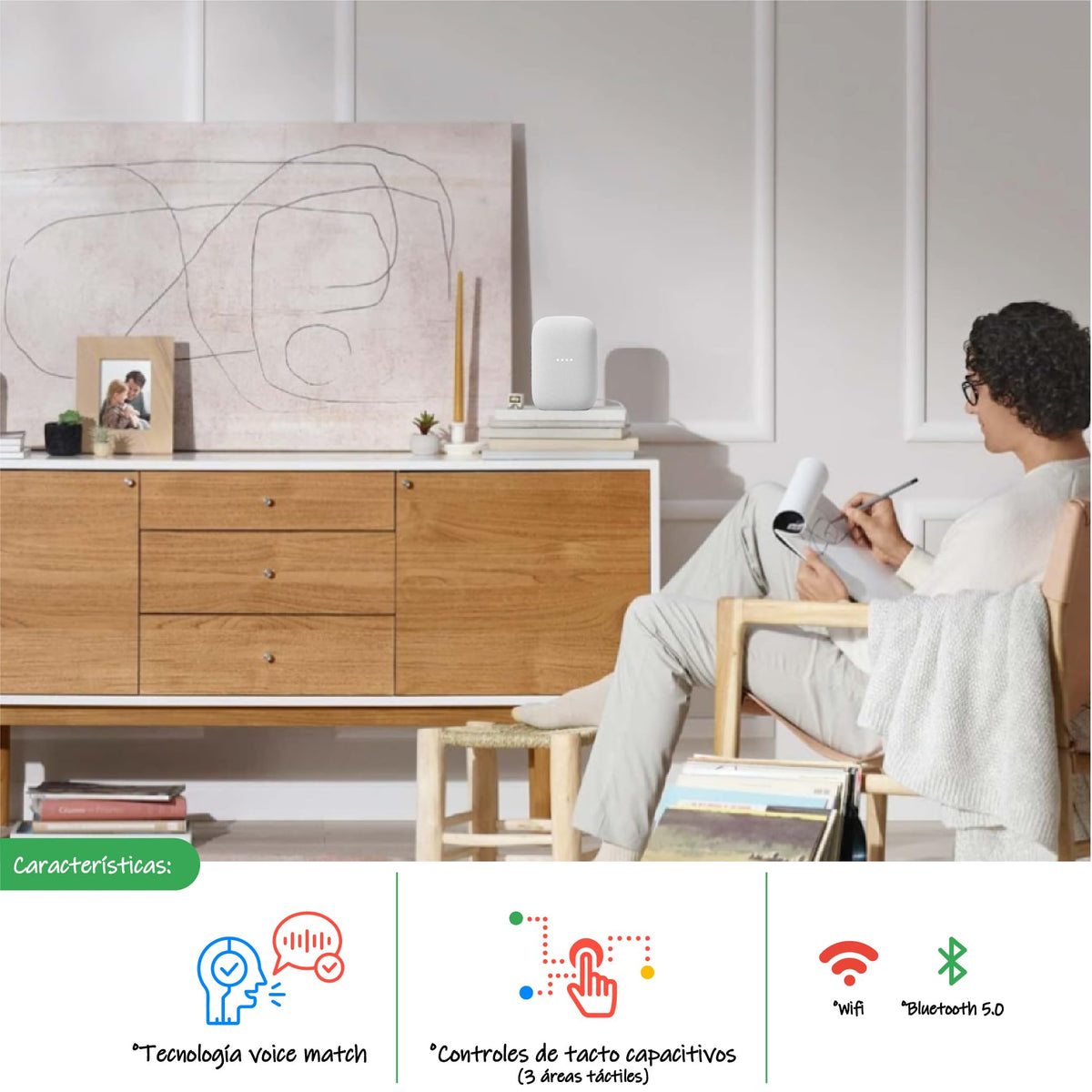 Google Nest Audio (3-Pack) Smart Speakers – Multi-Room Wireless Home Speaker Bundle with Bluetooth, Wi-Fi, Assistant, Stereo Sound, Voice Control & Smart Home Integration