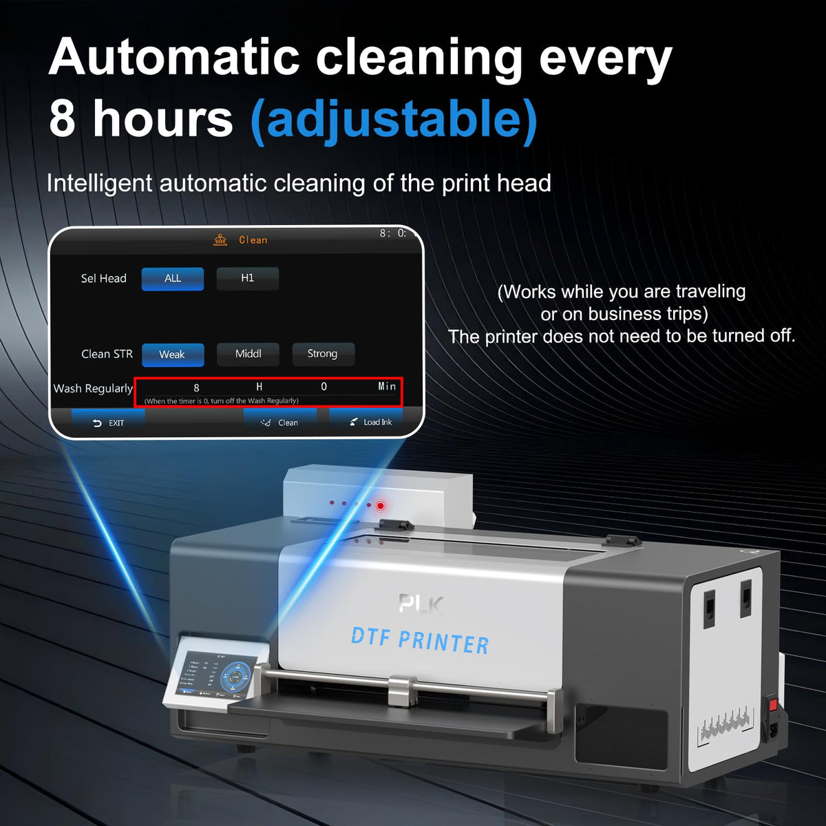 PLK A3 DTF Printer with Shaker Dryer & Laptop & Purifier, XP600 Printhead