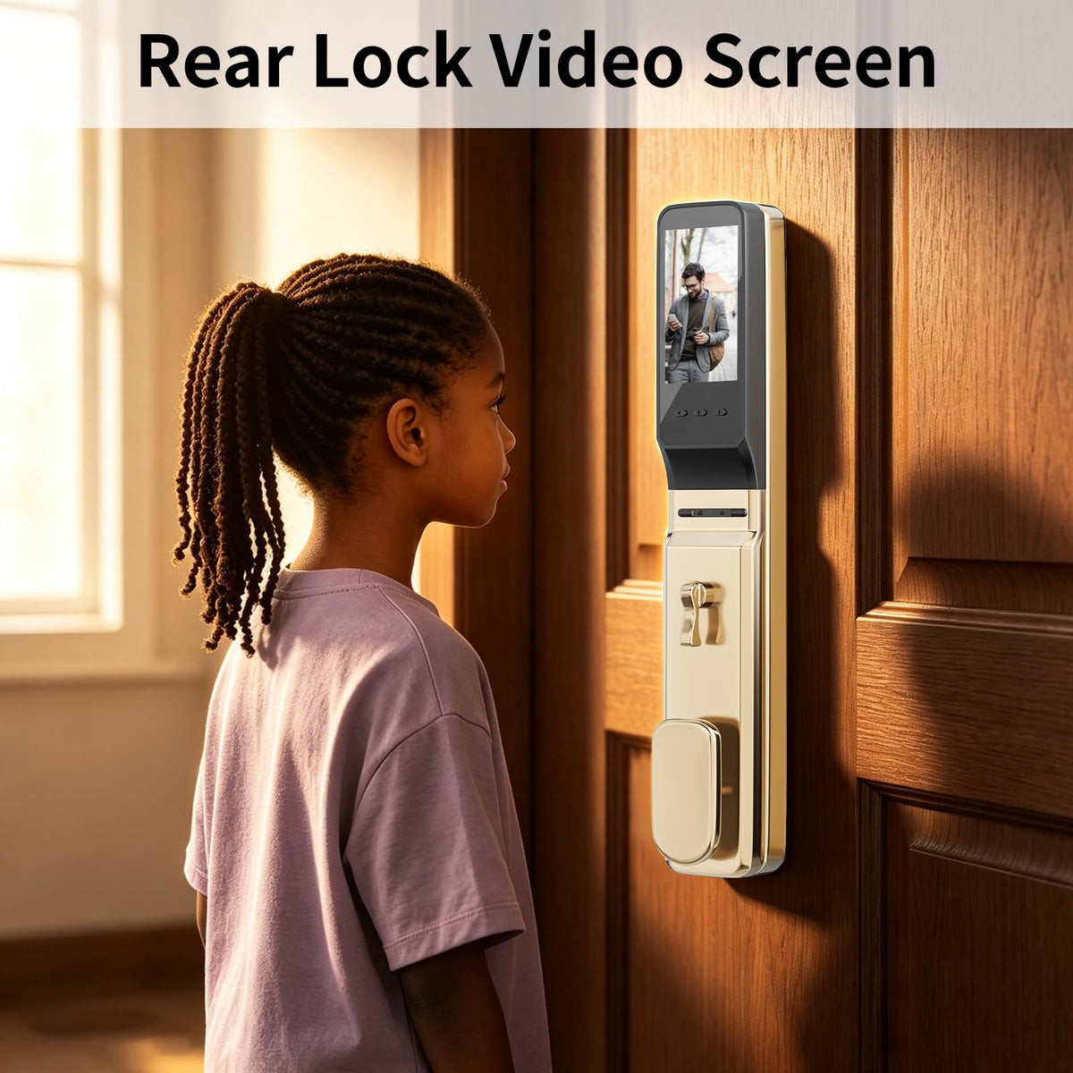 EIYSIE WiFi Smart Lock with Camera & Doorbell, 8-in-1 Keypad Deadbolt, Gold