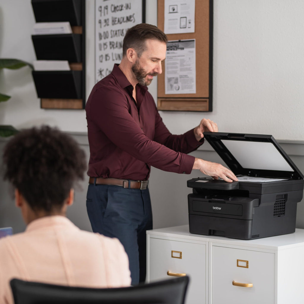 Brother HL-L2480DW Wireless Compact Monochrome Multi-Function Laser Printer with Copy and Scan, Duplex, Mobile, Black & White | Includes Refresh Subscription Trial(1), Works with Alexa