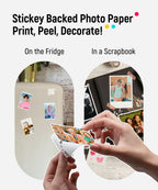 Liene Pearl K100 2x3” Photo Printer, Mini Instant Portable Color Picture Printer Bundle 50 Zink Adhesive Paper, Bluetooth 5.2 Compatible w/iOS & Android Small Phone Sticker for iPhone Smartphone White