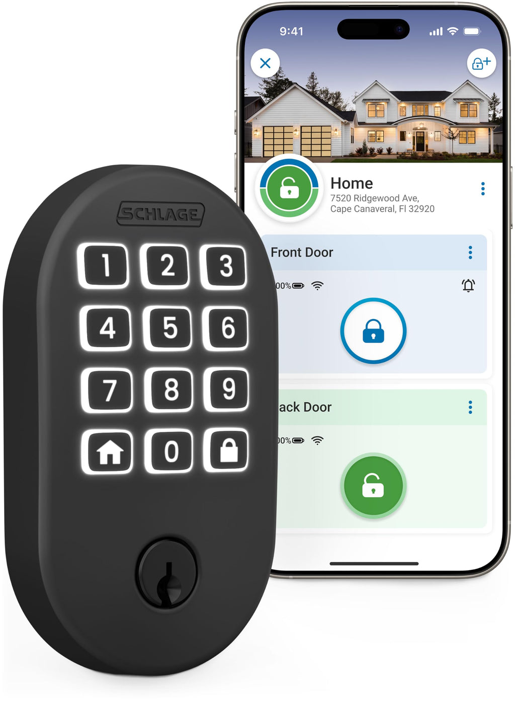 Schlage Arrive Smart WiFi Deadbolt Lock with Camelot Trim, Matte Black