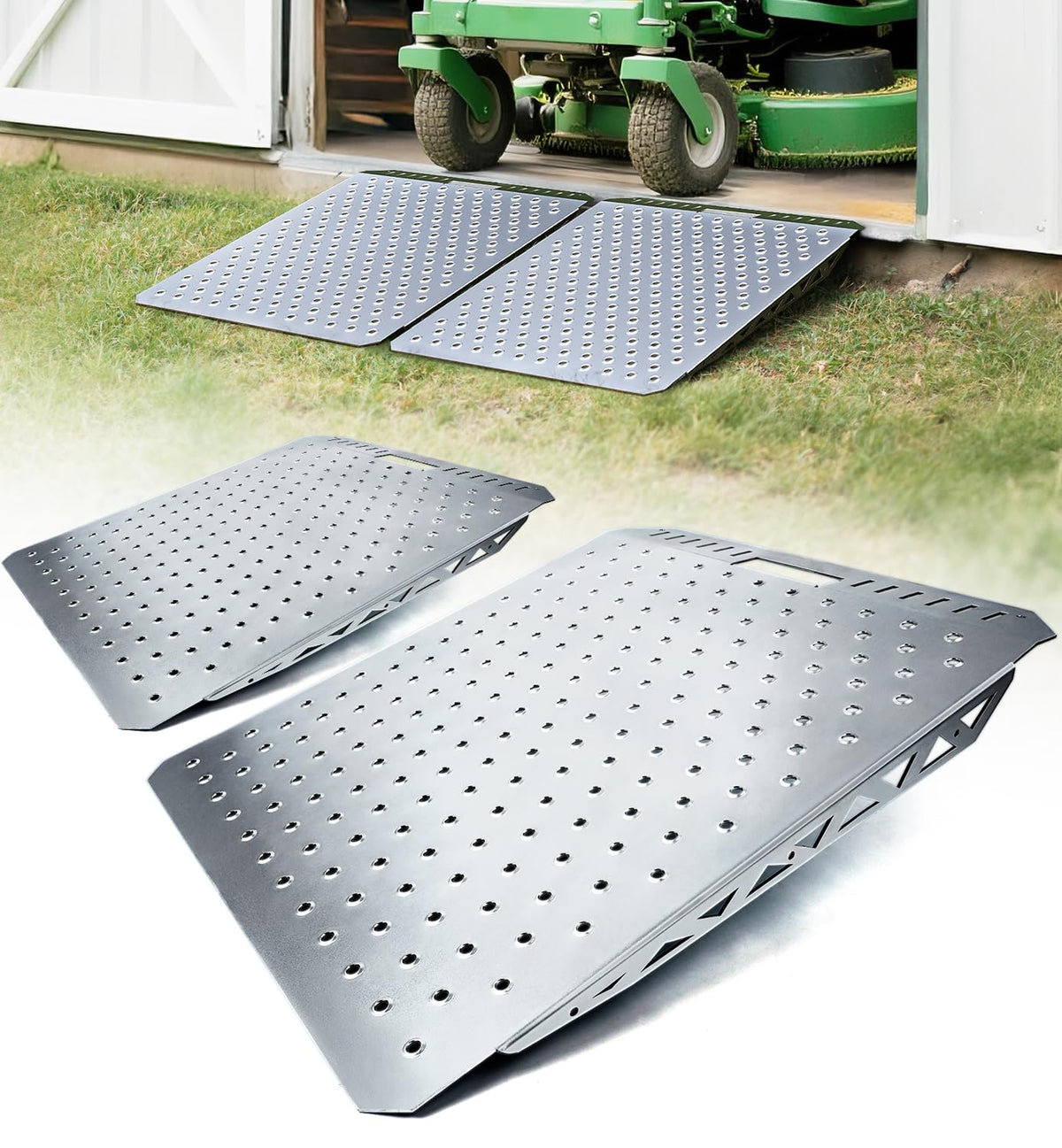 Heavy-Duty Shed Loading Ramps Kit, 29 x 24 Inch, 2PCS