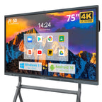 75" AI Pro Smart Board for Classroom & Office, Android 16 & Win 11 16G RAM+256G ROM, 48MP Camera Build in 4K UHD Interactive Whiteboard with Touchscreen & 8 Mic Array,Electronic Whiteboard for Meeting