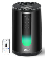 DREO Smart Air Purifier for Home, Washable Pre-Filter, Large Rooms Air Cleaner with Wi-Fi/Voice/Alexa,Smoke,Dust,Pollen,Odor,PM2.5 Monitor, 4 Speeds & Auto/Turbo/HEPA Sleep Mode, DR-HAP003AS Black