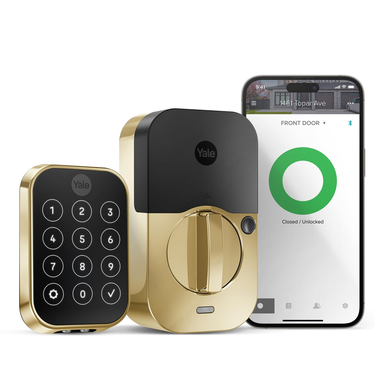 Yale WiFi Smart Lock Deadbolt with Keypad, Keyless Entry, Black Suede