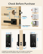 Philips Fingerprint Keyless Entry Door Lock, Electronic Door Lock with Touchscreen, Long-Lasting Battery, Auto Locking, One-Time Code, Keypad Deadbolt, One-Touch Locking, Matte Black