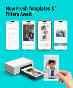 Liene White M200 4x6'' Photo Printer Battery Edition, Wireless Photo Printer for iPhone Android, Dye Sublimation Printing Full-Color Photo 20-Sheet, Portable Picture Printer Ideal for Travel Home Use